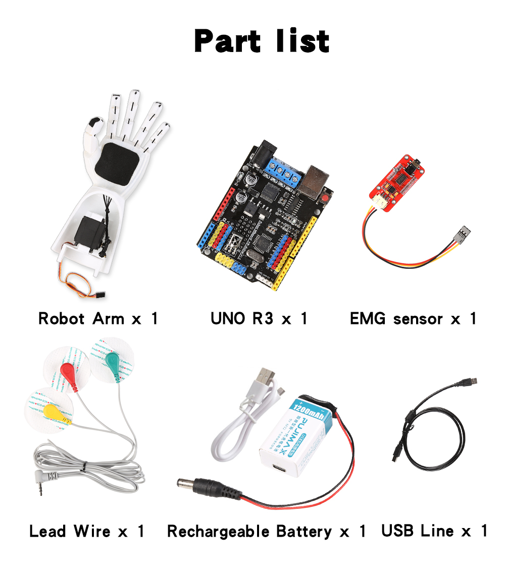 EMG Sensor Robotic Arm Electri - Science Robot 评论和价格