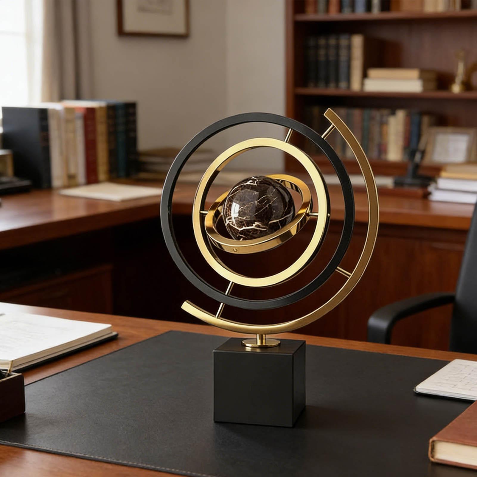 Rotating Globe Metal Ornament  - Solar System Orrery 评论和价格