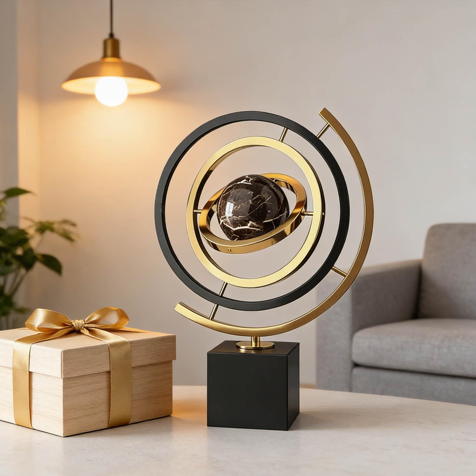 Rotating Globe Metal Ornament  - Solar System Orrery 评论和价格