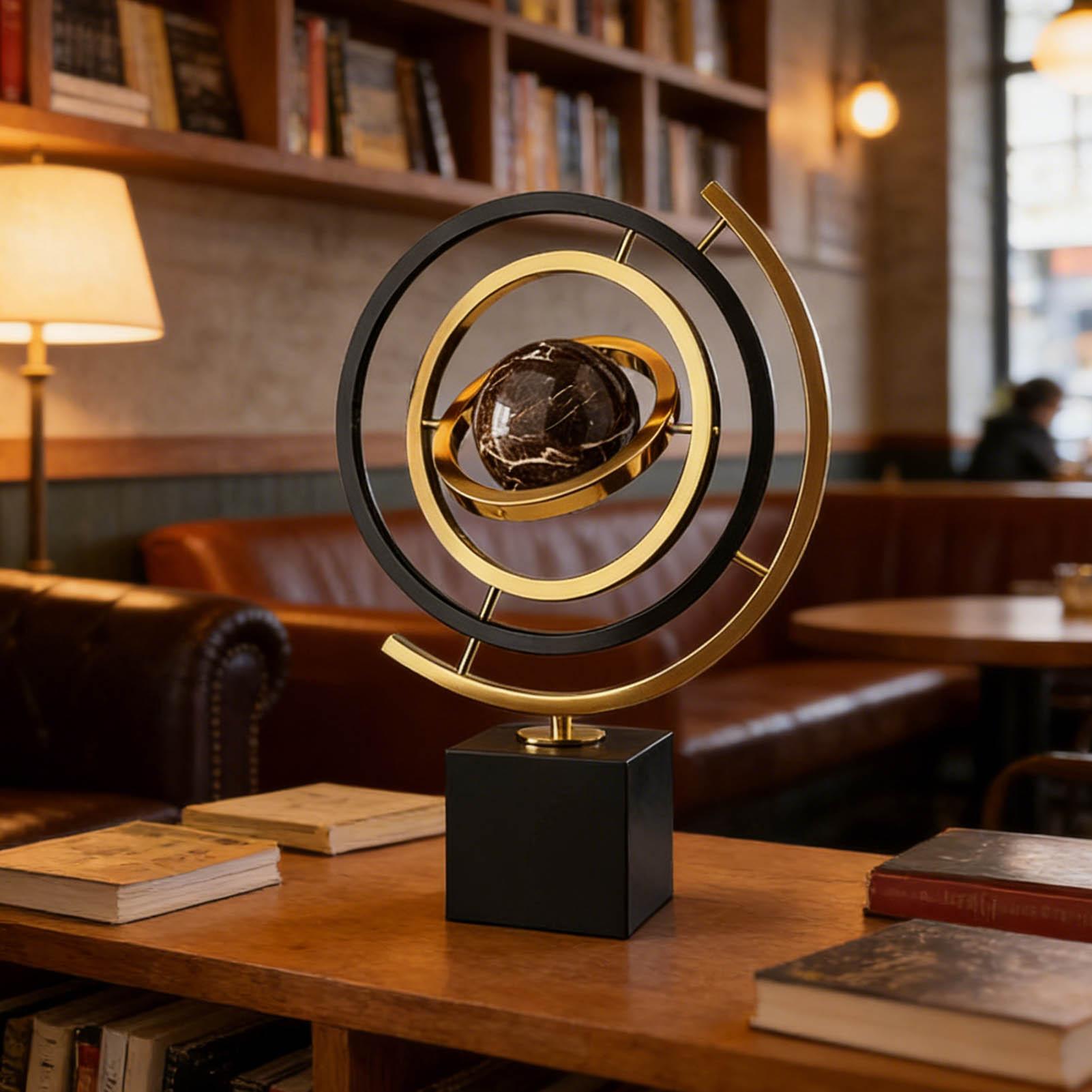 Rotating Globe Metal Ornament  - Solar System Orrery 评论和价格
