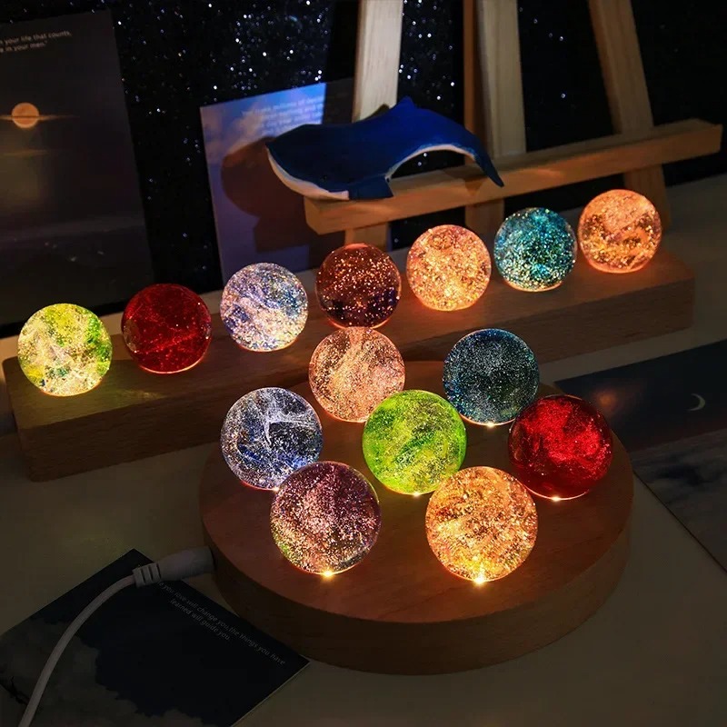 4/6/8cm Fantasy Colorful Glass - Solar System Orrery 评论和价格