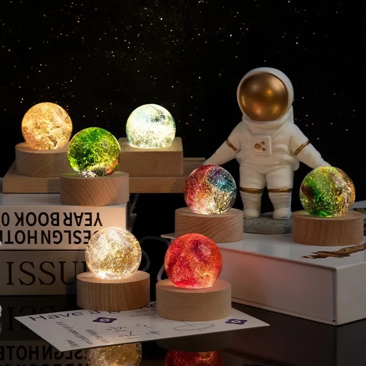 4/6/8cm Fantasy Colorful Glass - Solar System Orrery 评论和价格