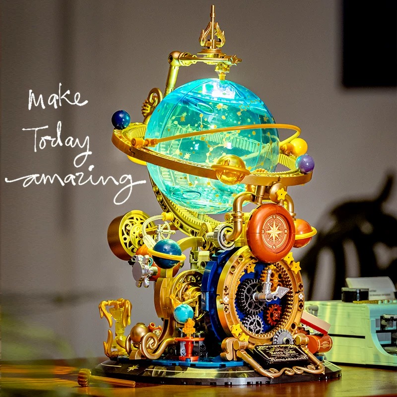 Retro Rotating Earth Model Bui - Solar System Orrery 评论和价格
