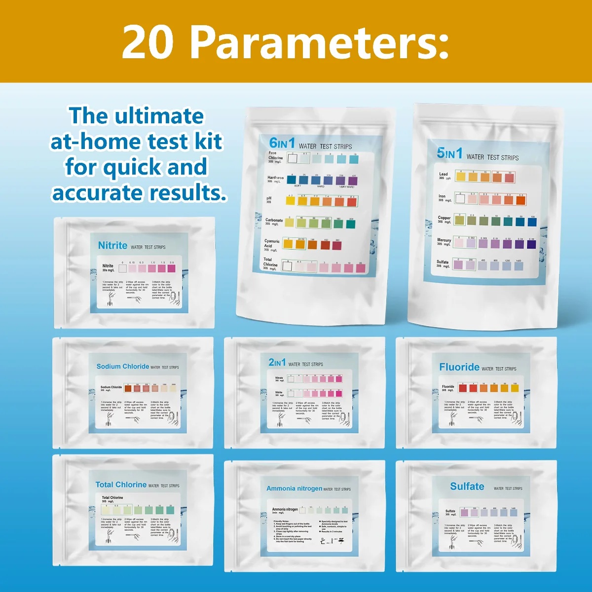 YAGO 20 in 1 Water Test Strips - Water Testing Kit 评论和价格