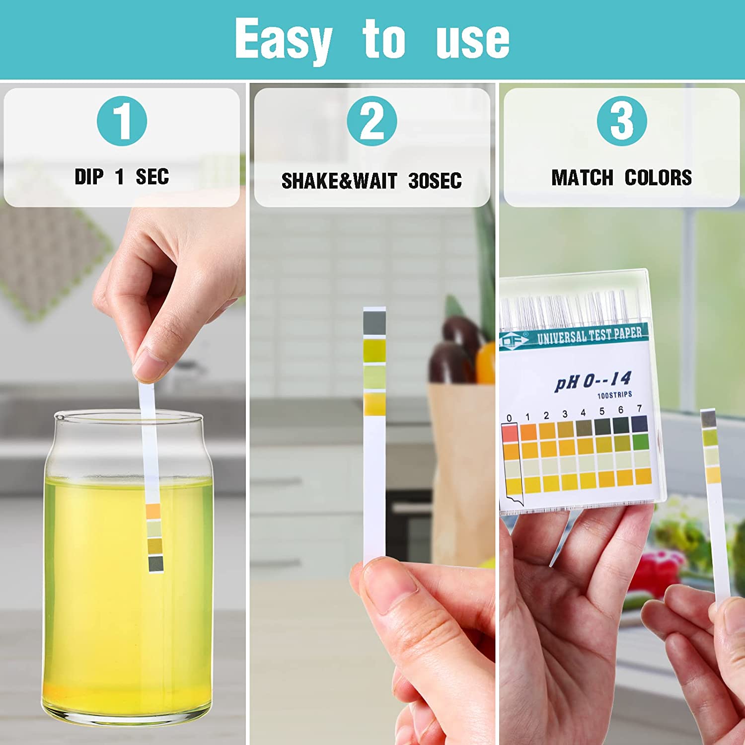 100 Strips 0-14 PH Alkaline Ac - Water Testing Kit 评论和价格