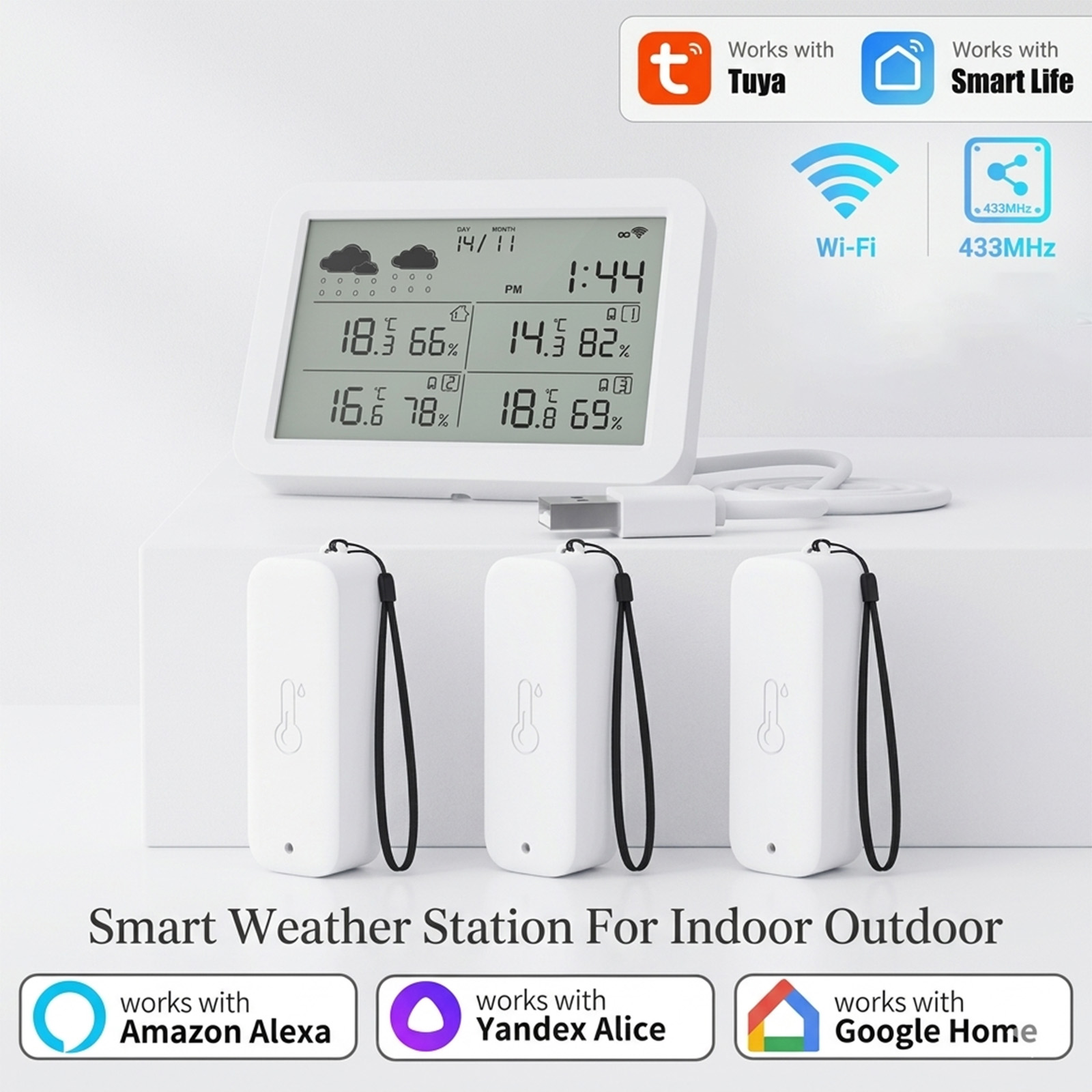 Tuya WiFi+RF433 Weather Statio - Weather Station Indoor 评论和价格